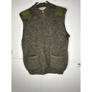 LL Bean Mens XL Long Vintage Wool Sherpa Lined Shooting Vest Gray Made in USA